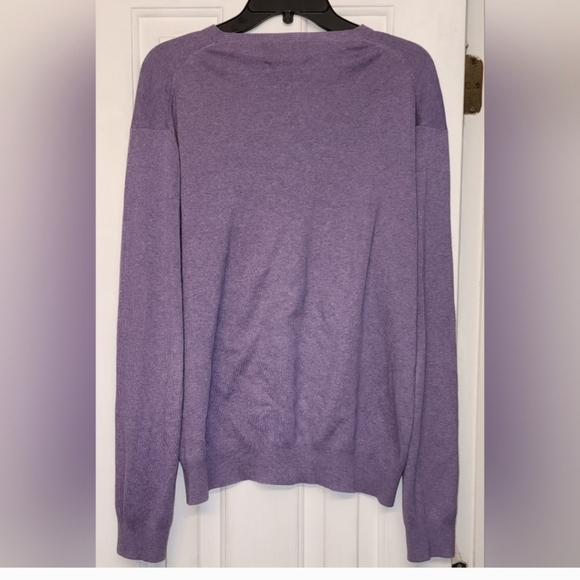 Polo Ralph Lauren Mens Knit V Neck Long Sleeve Sweater XL Purple - Picture 5 of 5
